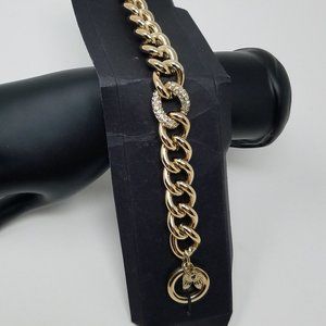 VICTORIA'S SECRET Wings Gold Tone Chunky Links w/ Rhinestone Bracelet